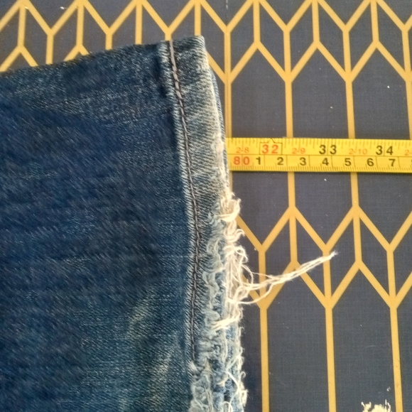 Decree Pants Size 15 Distressed Bootcut Blue Jeans Hole in Knee Worn Bottom Hem - Picture 13 of 15